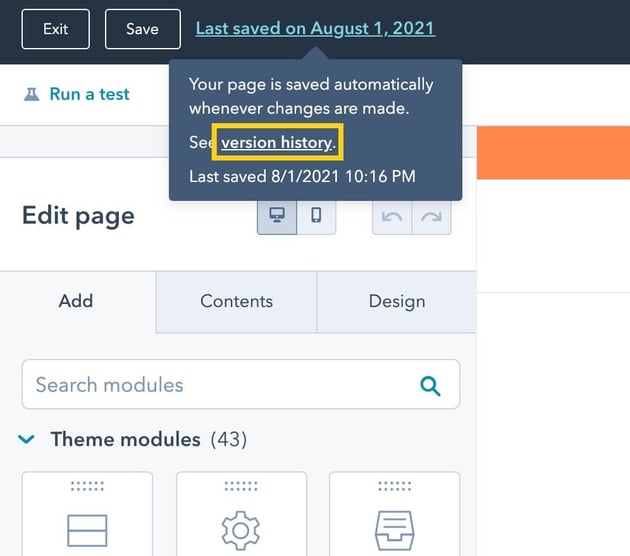 How to use HubSpot version history